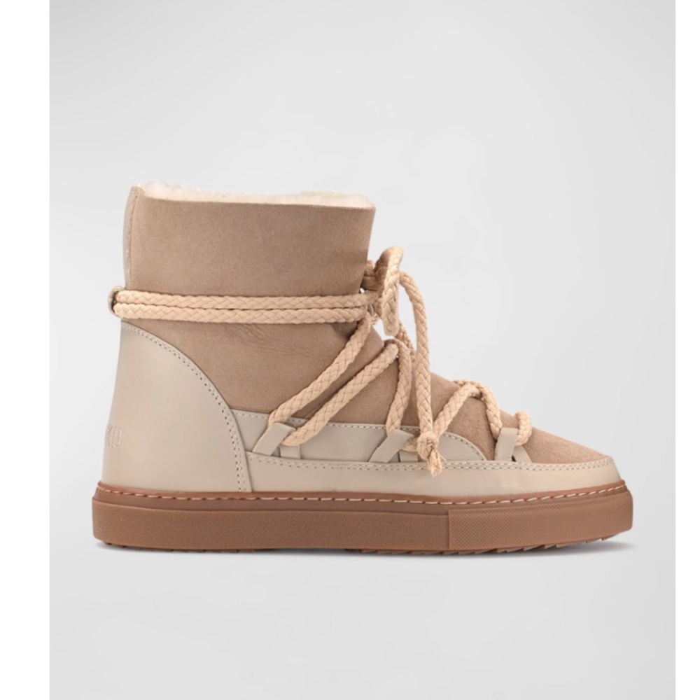 Inuikii Classic Mixed Leather Shearling Snow Boot